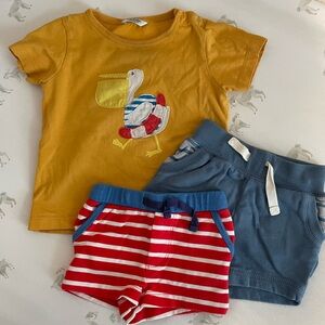 Baby Boden / hanna andersson lot / tshirt and two pairs of shorts
